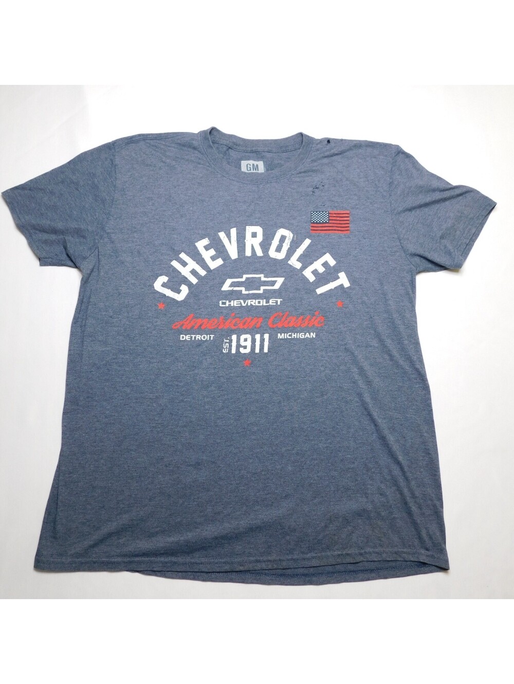 Chevrolet T Shirt Mens XL Blue GM Licensed American Classic Detroit 1911 Chevy